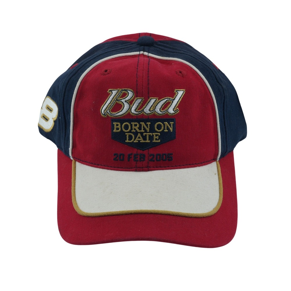 Chase Authentics Budweiser NASCAR Dale Earnhardt Jr 8 Hat Red Navy OSFA‎ Strap
